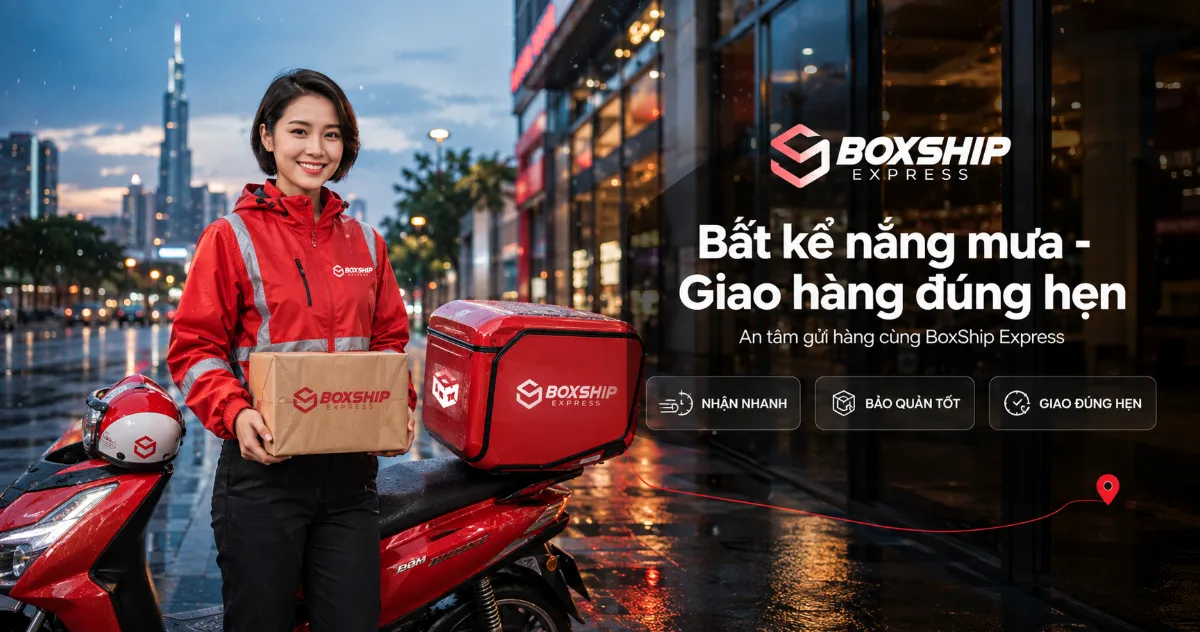 Dịch vụ giao hàng bất kể ngày nắng hay mưa